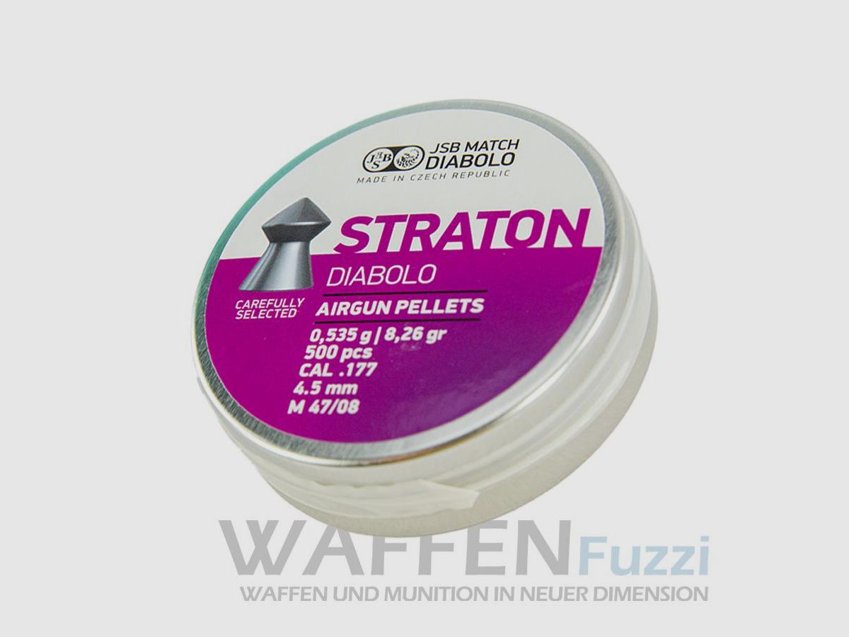 JSB Diabolo Straton glatte Spitzkugeln 0,535 g Kaliber 4,5 mm 500 STK.