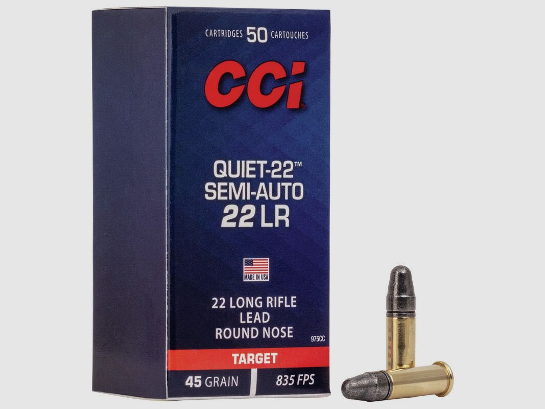 CCI Quiet-22 Semi-Auto .22 LR 45GR LRN 50 cartucce