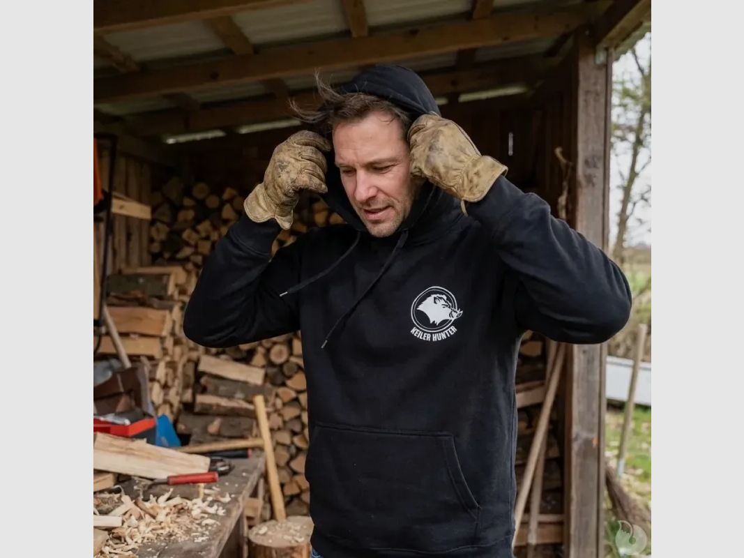 Sweat Keiler Hunter black hooded cotton logo 2, image 1 of 14