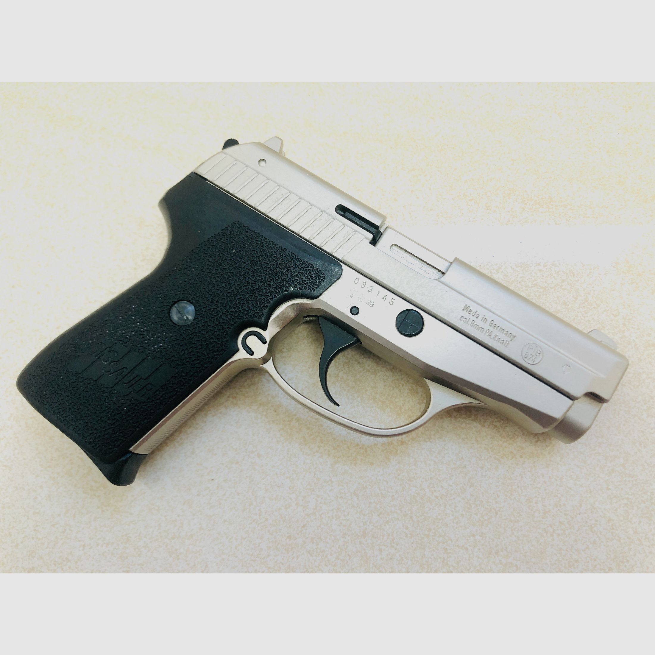 ••• SIG SAUER P239 pistola a salve / Nickel / accessori / confezione originale / PTB 874 •••