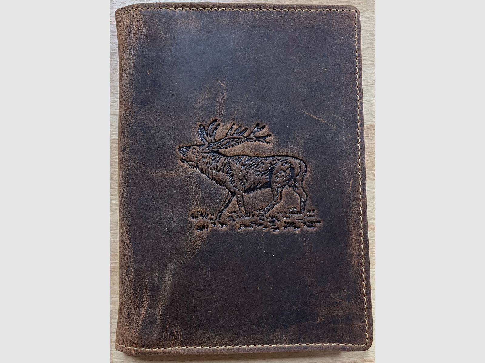 Zeiss Leder Jagdscheinmappe Ausweismappe Etui Hirsch braun 328-25-Stag