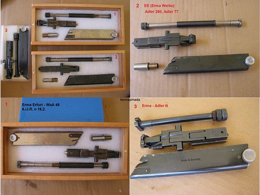 P 08, Luger, Erma Einstecksystem Satz - Kaliber .22 lr.