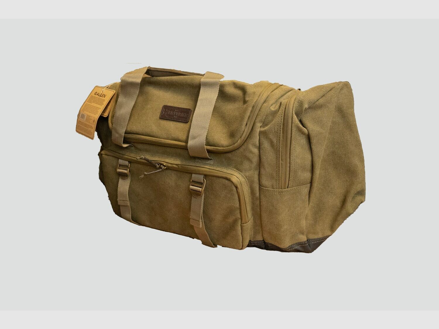 Luxury Allen duffle bag in olive canvas