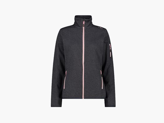 Kurtka damska CMP Knit-Tech-Fleece z wewnętrzną warstwą z siateczki Nero Graffite
