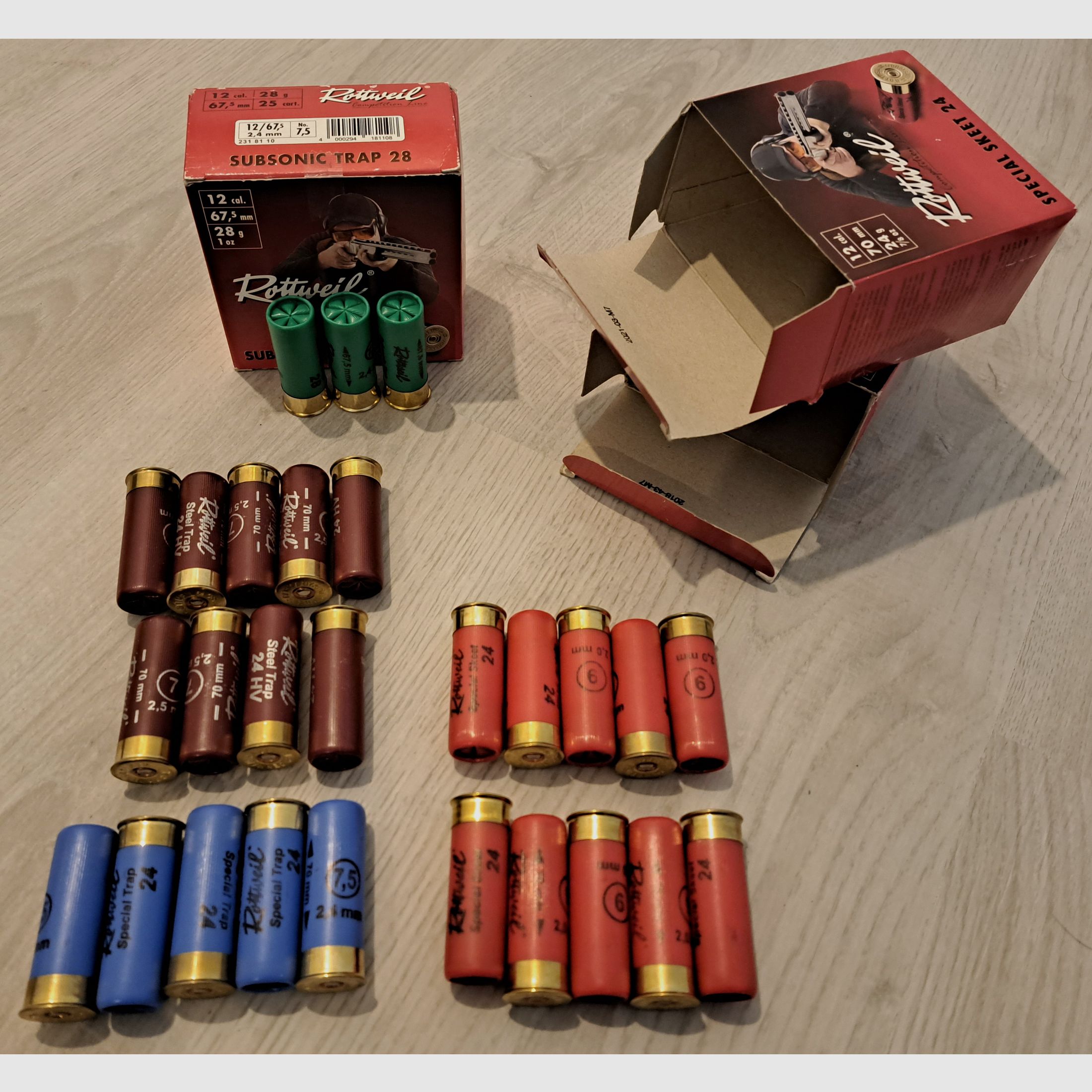 256 Schuss, Übungsmunition, Trap, Skeet Munition Konvolut Kaliber 12/70