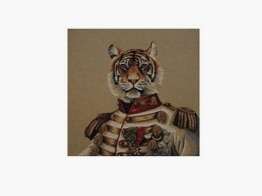 Cuscino Lovergreen con motivo di tigre vestita