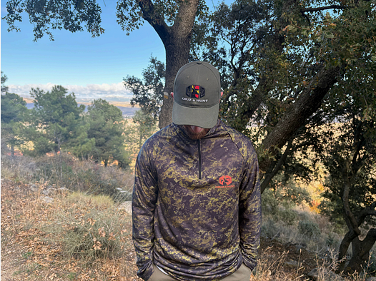 Felpa tecnica con mezza zip, colore bosco CRUZ & HUNT