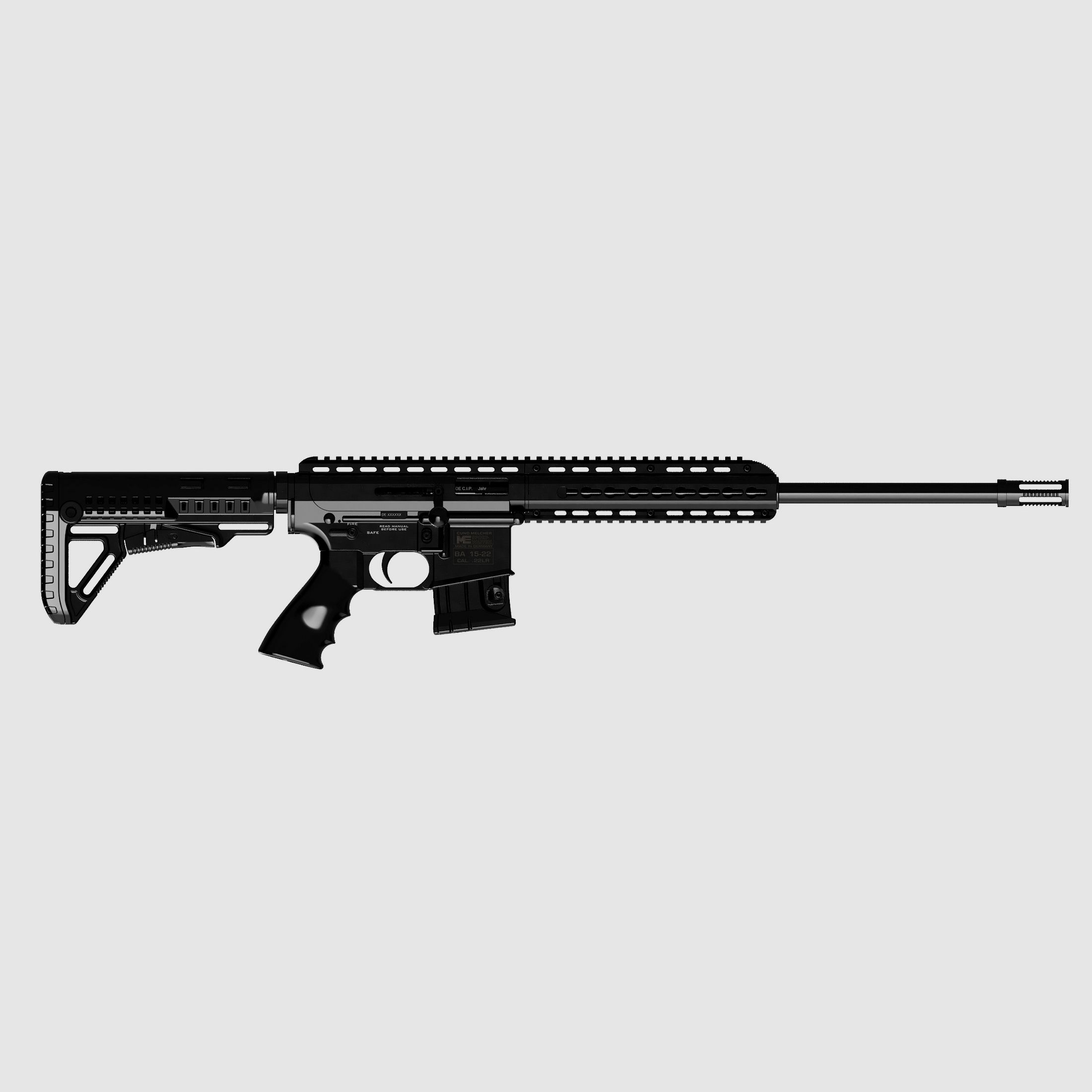 PALLAS BA15-22 Gen 3, Kaliber .22LR KK Repetitiegeweer, Zwart, 47 cm Looplengte