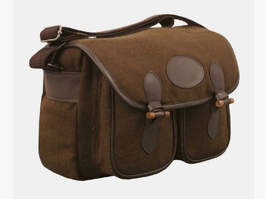 Jagdtasche  aus lodenähnlichem Stoff (100% Wolle) mit Leder kombiniert