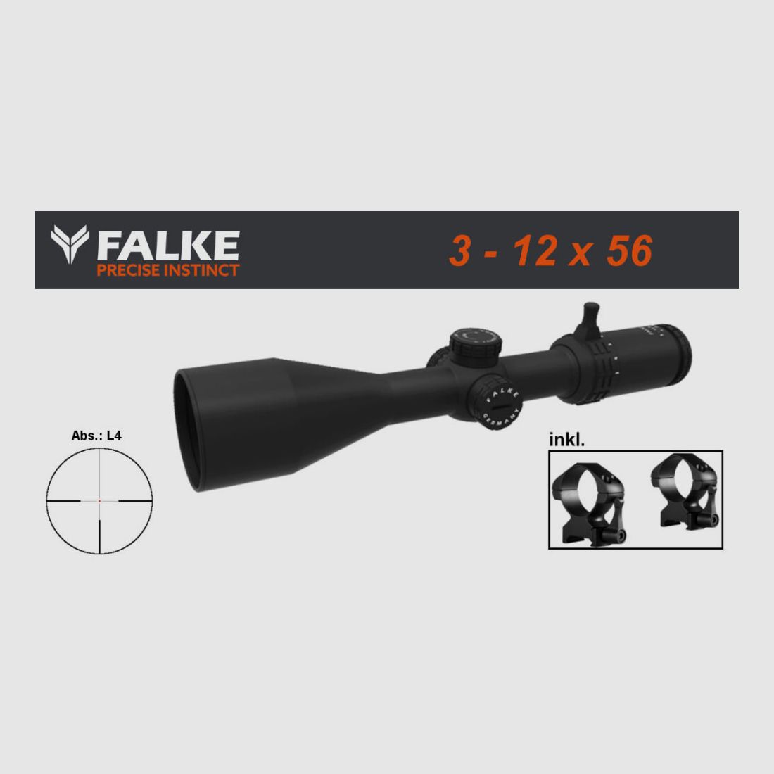 Bergara B14 B&H Prohunter LINKS Lochschaft mit Falke 3-12x56 fertig montiert / Optional: Brenner Schalldämpfer