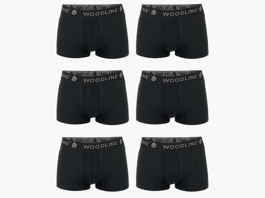Woodline Boxershorts Schwarz, 6er-Pack