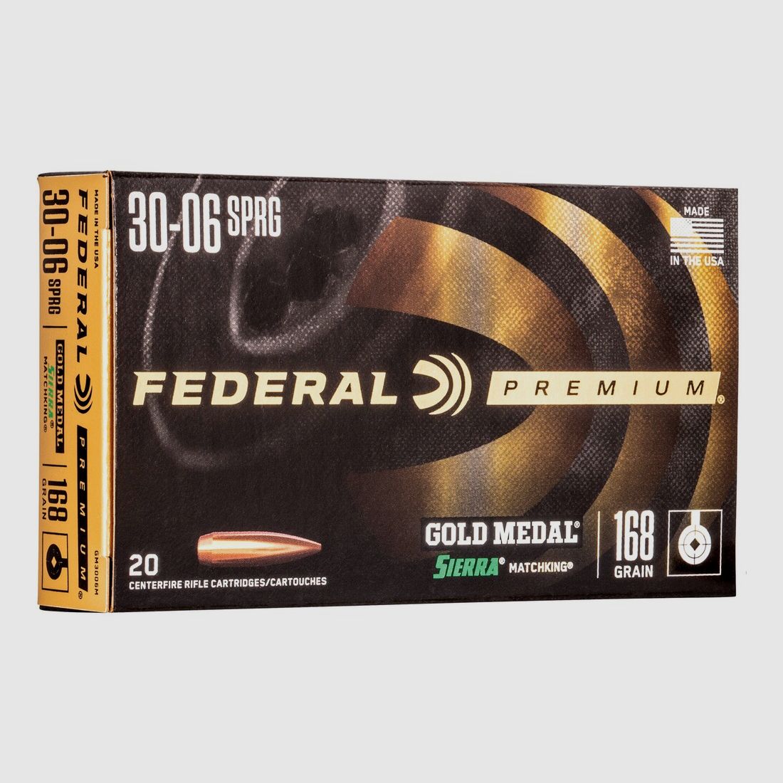 Federal Munizioni .30-06 Spr. Premium Gold Medal Sierra Match King 10,8g/168gr., immagine 1 di 2