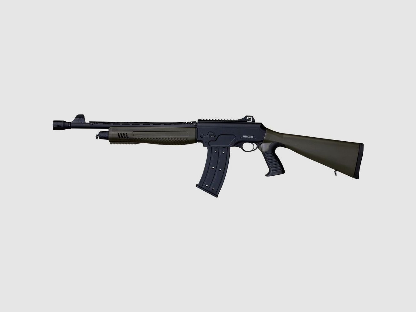 Mercury sport Pro Tuning Raider with green stock and 7-shot magazine semi-automatic shotgun