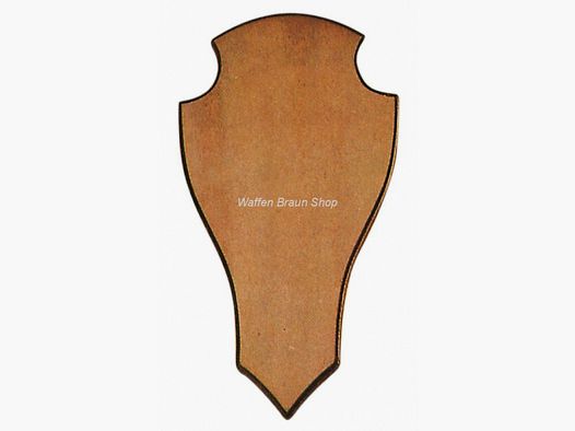 Geweihplank voor rood- en damhert, 52x26 cm, afgeronde vorm, zonder uitsparing, donker