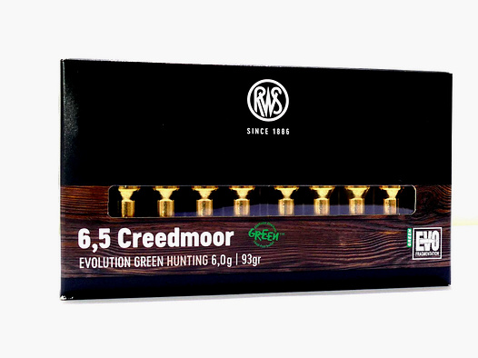 RWS 6,5 Creedmoor Evo Green 6,0g Büchsenpatronen Bleifrei