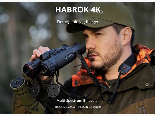 Hikmicro Binocular Habrok 4K HE25L 5.5-22x60 Wärmebild/Nachtsicht/Digitalkamera 850Nm 1920 x 1080