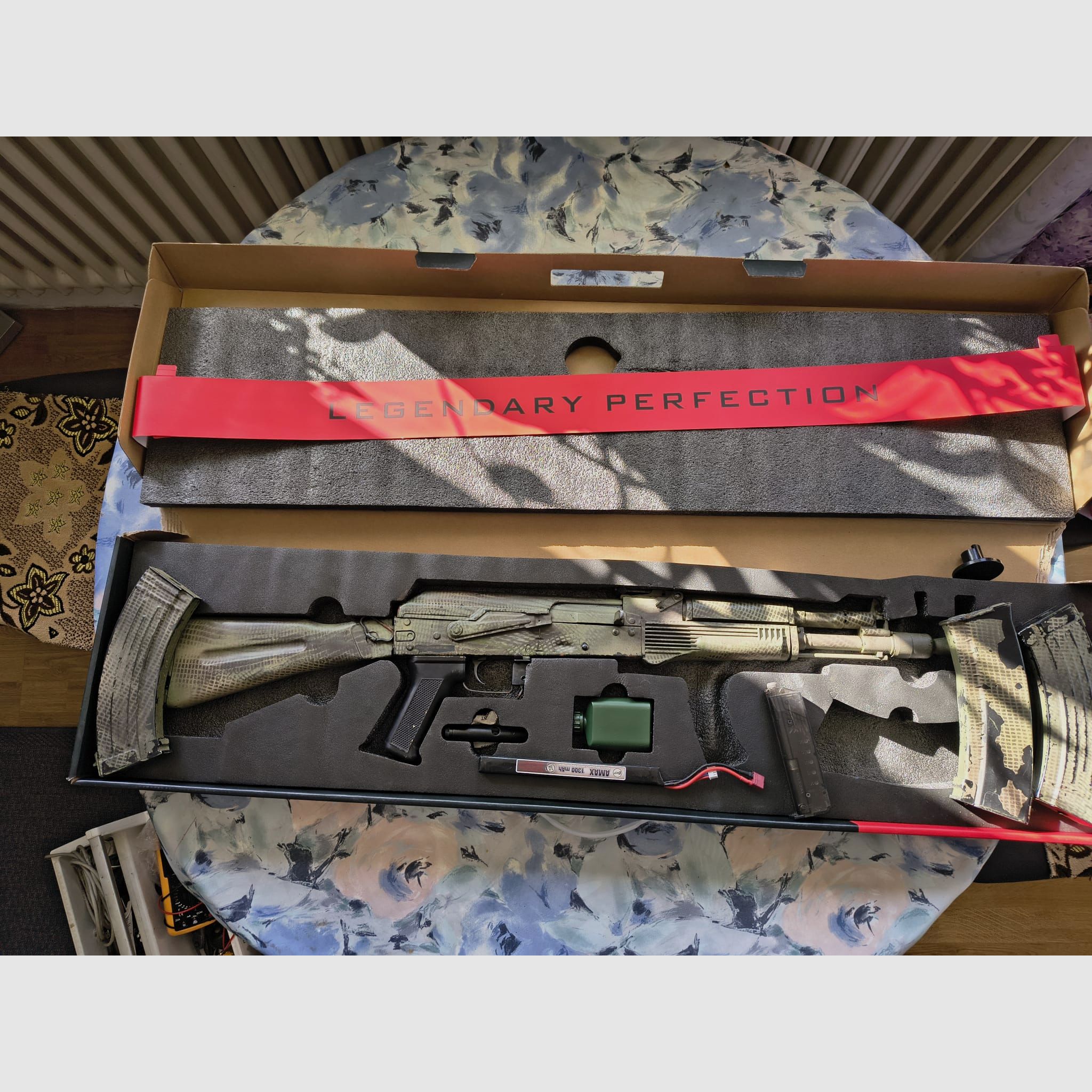 E&L AK-105 Airsoft + Diamond+ Designwaffe + Zubehör – guter Zustand, Versand möglich