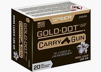 Speer Gold Dot Carry Gun 9mm Luger 135GR GDHP 20 cartouches