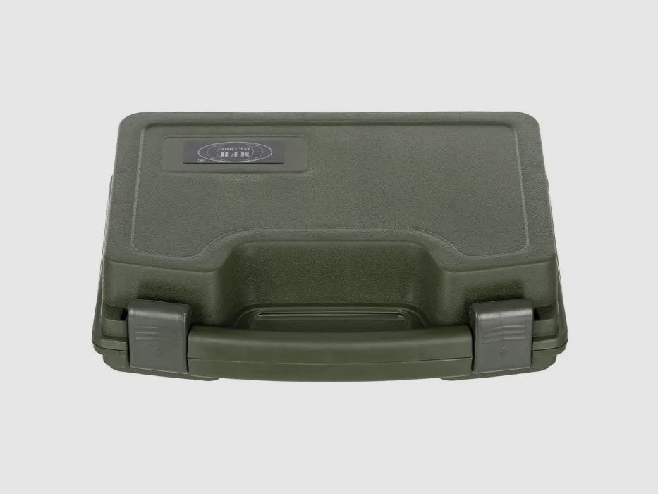 Maletín para pistolas, plástico, pequeño, con cerradura, oliva