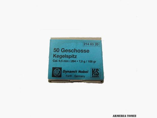 RWS – PALLE – CAL 6,5MM/.264 – 7,0G/108GR CONF. 50 PZ.