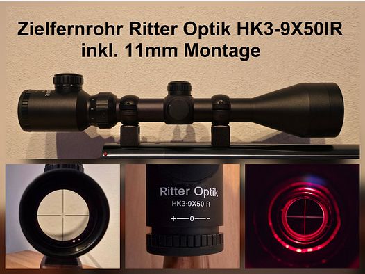 Zielfernrohr Ritter Optik HK3-9X50IR inkl. 11mm Montage