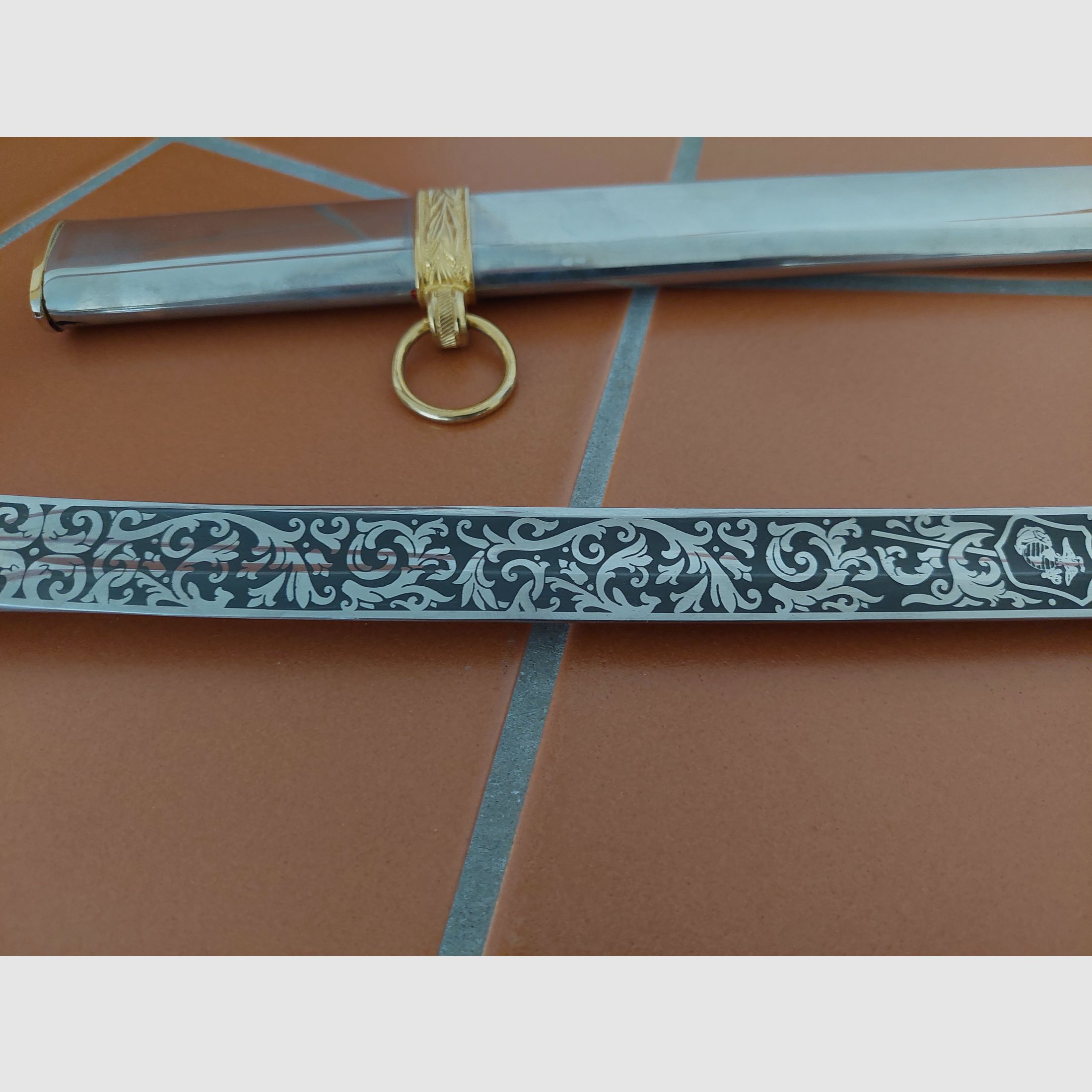 WKC saber / rapier, USA Art.1012 SerialNo. 6-82, 24 karat gold-plated