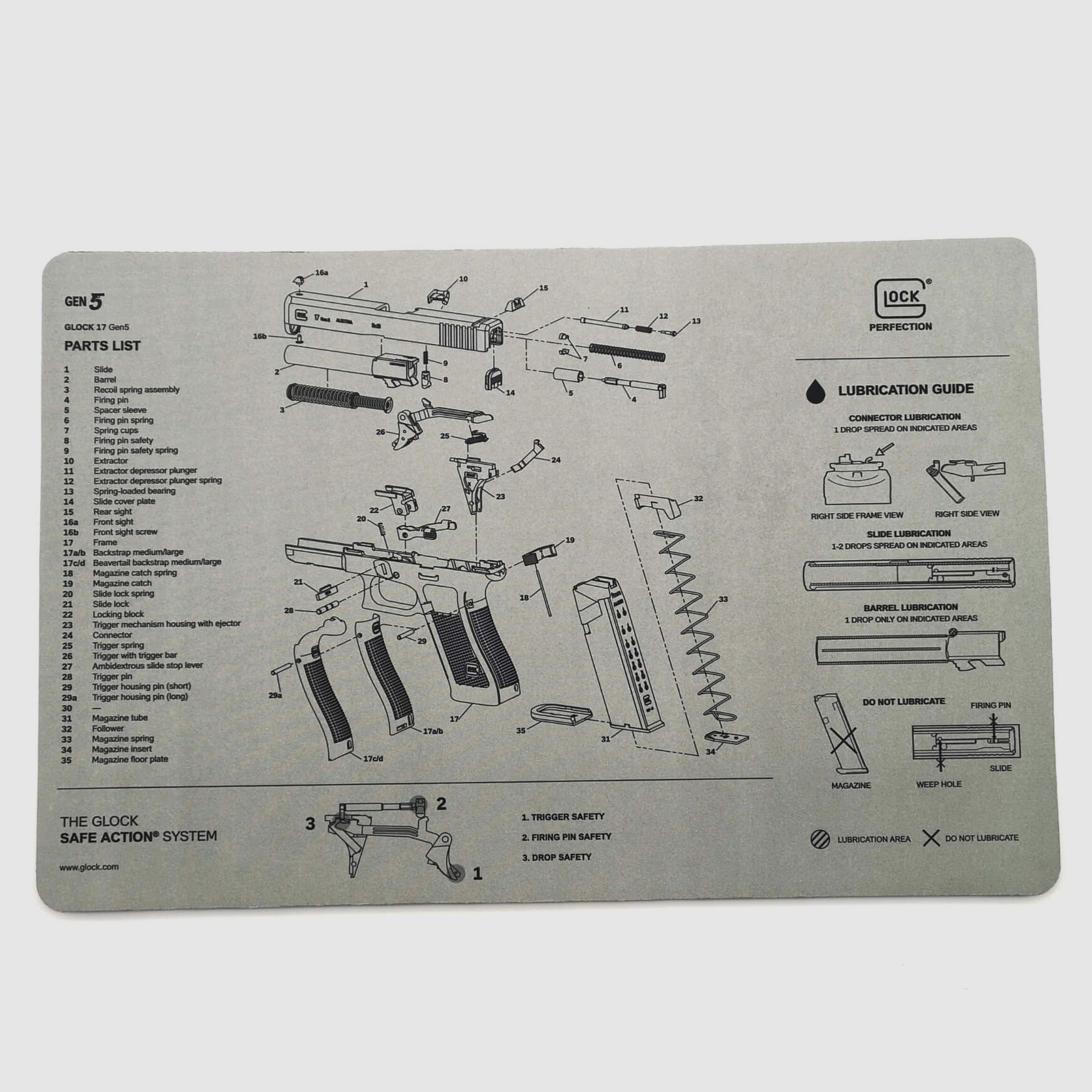 GLOCK GEN5 Unterlage Grau