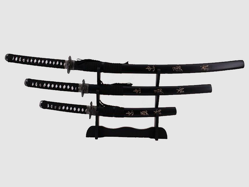 Letzter Samurai Schwerter Set schwarz