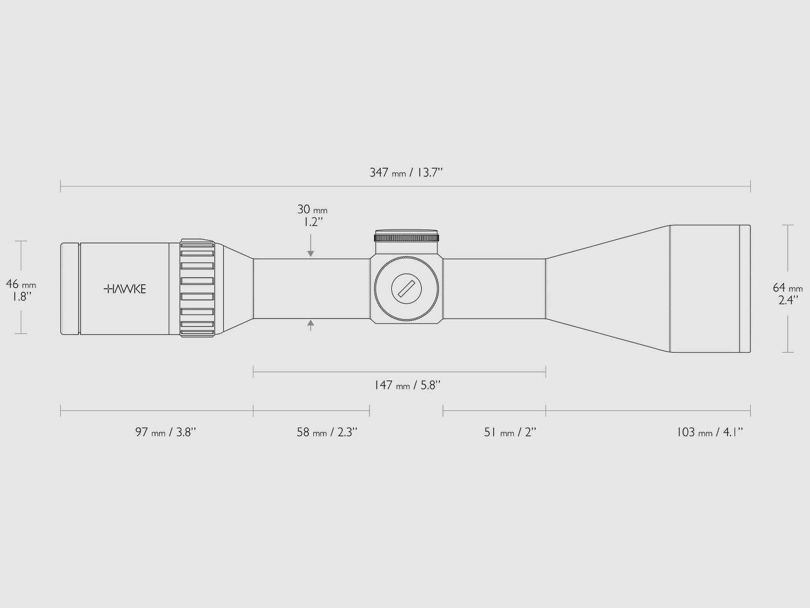 HAWKE 16331 Jagd Zielfernrohr ENDURANCE 30 WA 3-12x56 LRC 12x Leuchtabsehen