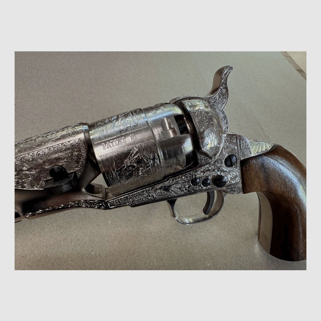 Perkussie revolver Galesi Rigarmi Brescia Army 1860 handgegraveerd .44(BlackPowder)