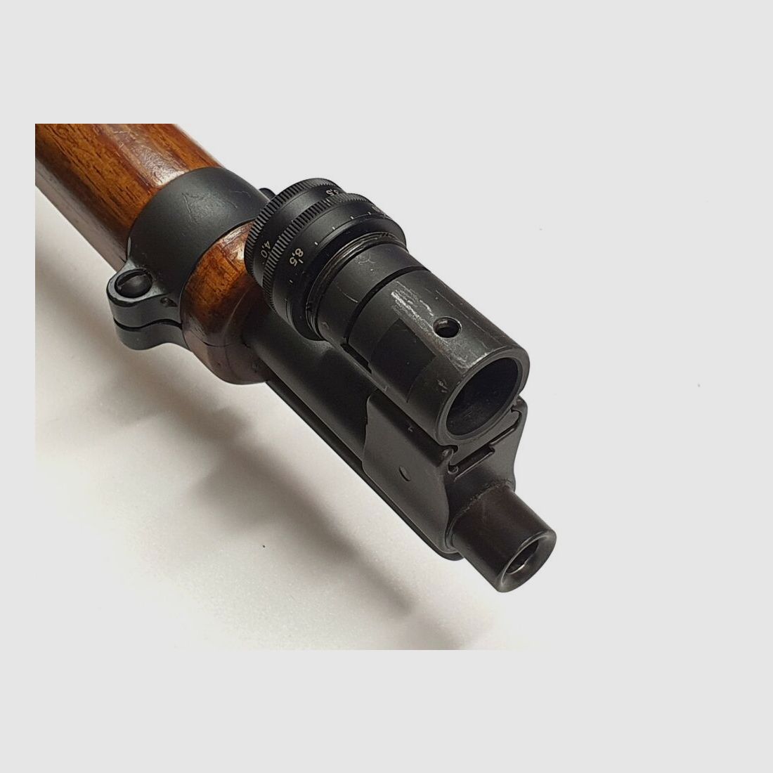 Unbekannt, Gehmann verstellbarer Korntunnel mit Kornmutter von Gehmann Karlsruhe für K31 Karabiner 31 W&F Diopter, Bild 3 von 3