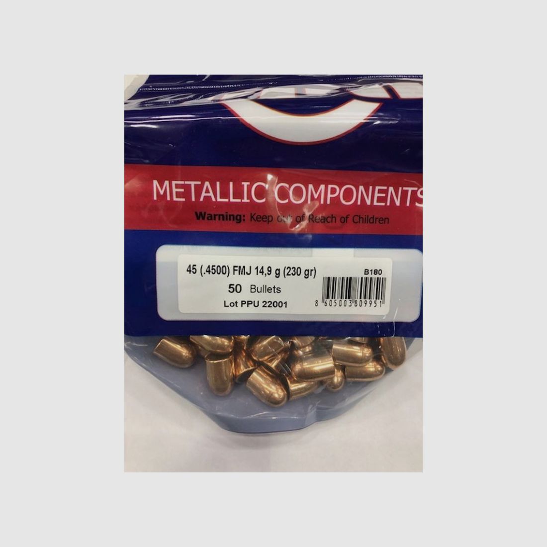 PPU GESCHOSSE C45 GR 230 FMJRN QT 50, Bild 1 von 2