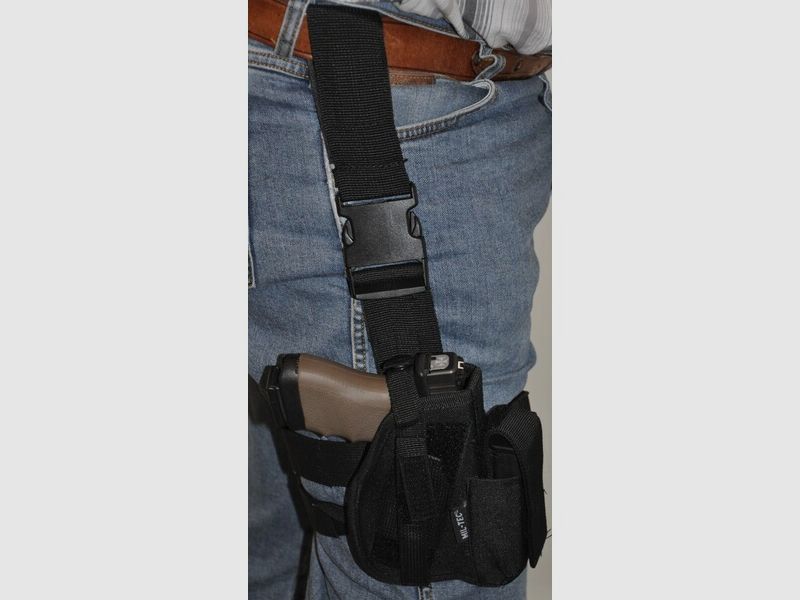Tiefzieh-Holster für alle gängigen Kurzwaffen, schwarz, für Linkshänder