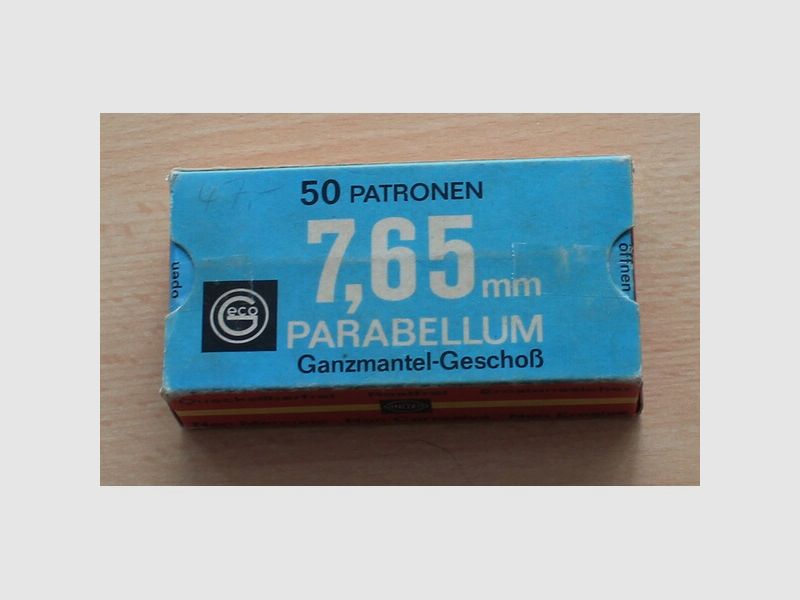 50 Patronen Geco 7,65 Parabellum