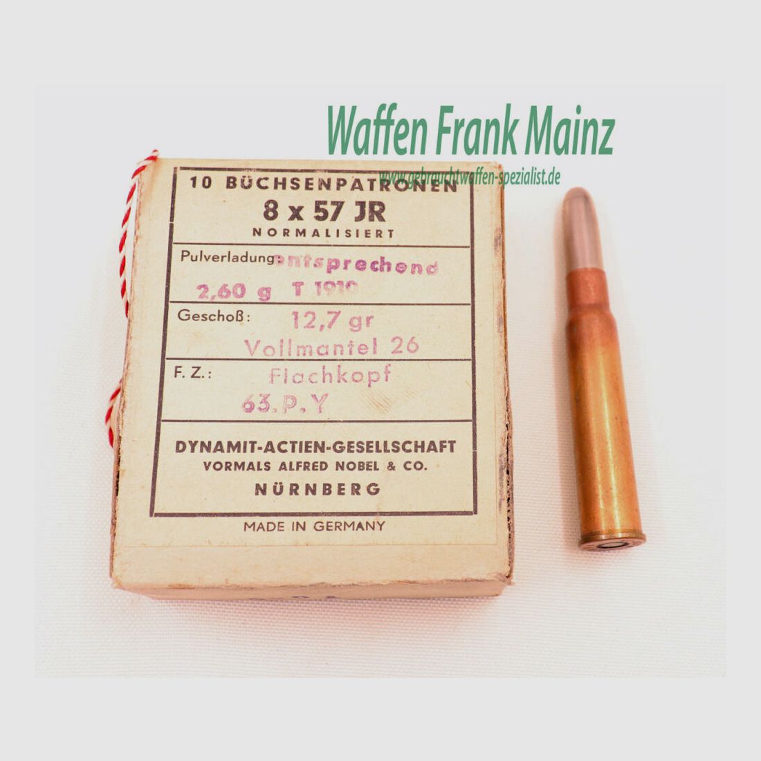 RWS (WZd.Fa.Rottweil) rifle cartridges 8x57 JR