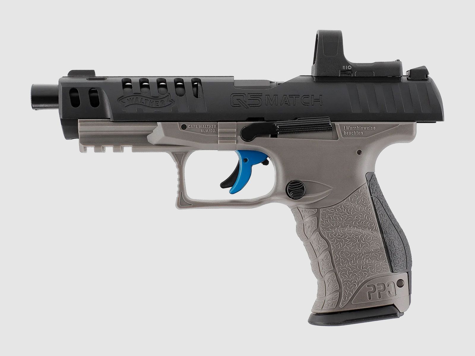 Walther PPQ M2 Q5 Match Combo CO2 Luftpistole 4,5mm Diabolo Blowback Metallschlitten Schwarz/Grau + RedDot - NEU