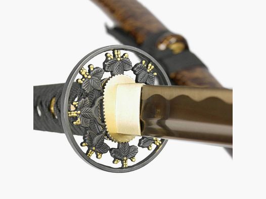 Złoty samurajski katana z złotą klingą