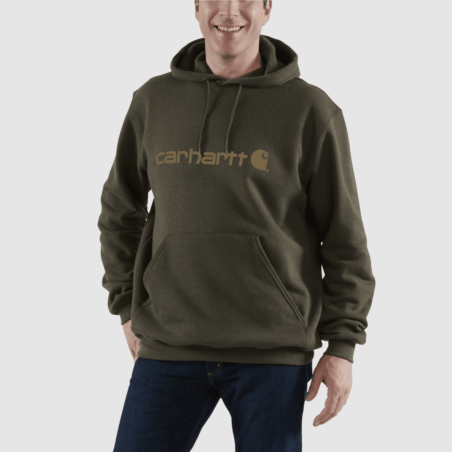 Carhartt Marquette Logo Sweatshirt Men Burnished Logs Heather S
