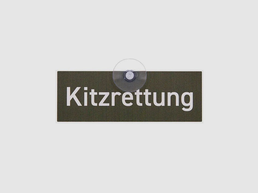 Wilde Hilde Autoschild mit Saugnapf - "Kitzrettung"