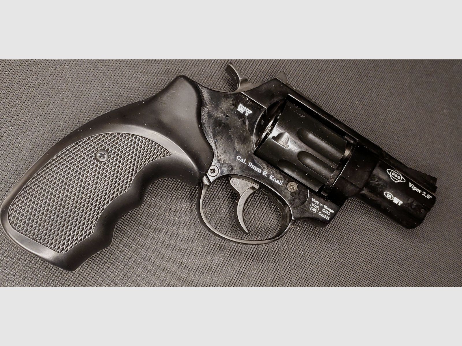 Ekol Viper 2,5 pulgadas revólver de detonación negro 9 mm R.K. (PTB 1063) tambor de acero