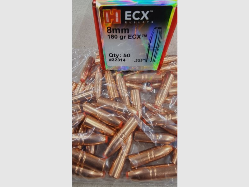 8mm--323/180grs ECX Bleifrei Hornady No. 32314 Geschosse 50 Stk.