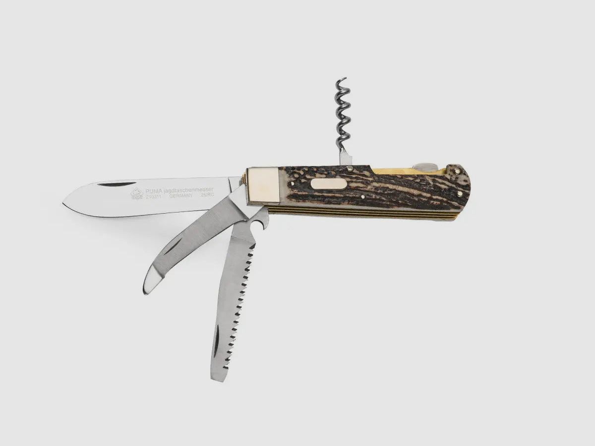 Couteau de poche de chasse PUMA 4 pièces édition FAOS "Cerf"