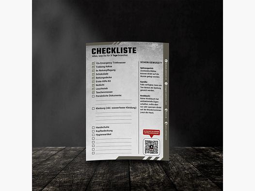 Checkliste Fluchtrucksack Small - 3 Tage