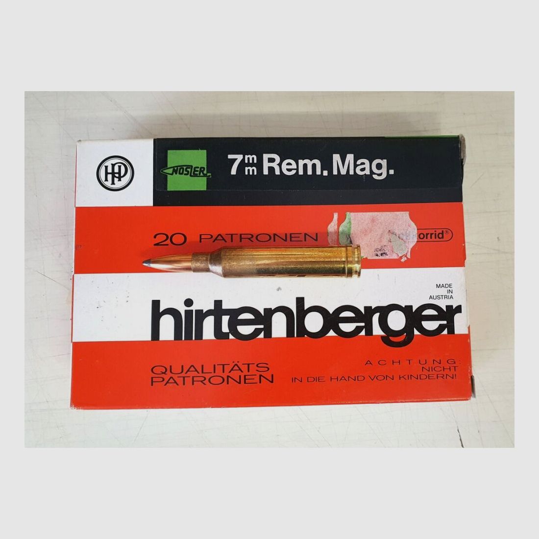 Munition Hirtenberger 7mm Rem Mag Nosler 140grs