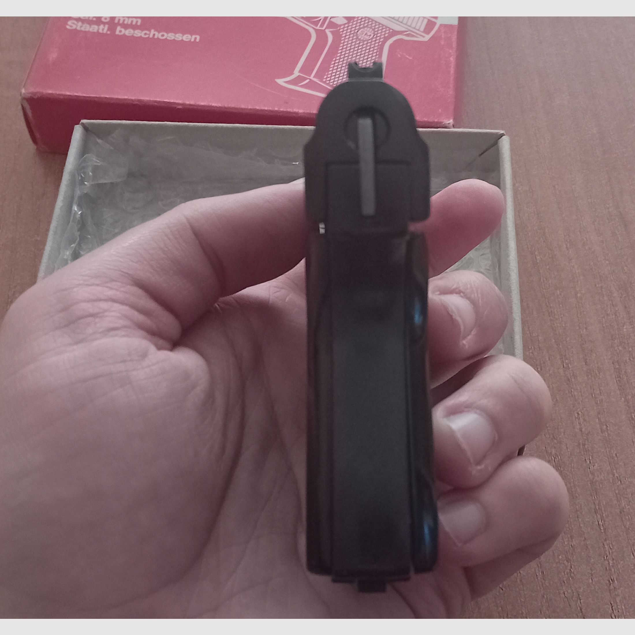 Seltene Starterpistole Rhöner SM 151A im PTB 474/ Kal. 8 mm Knall