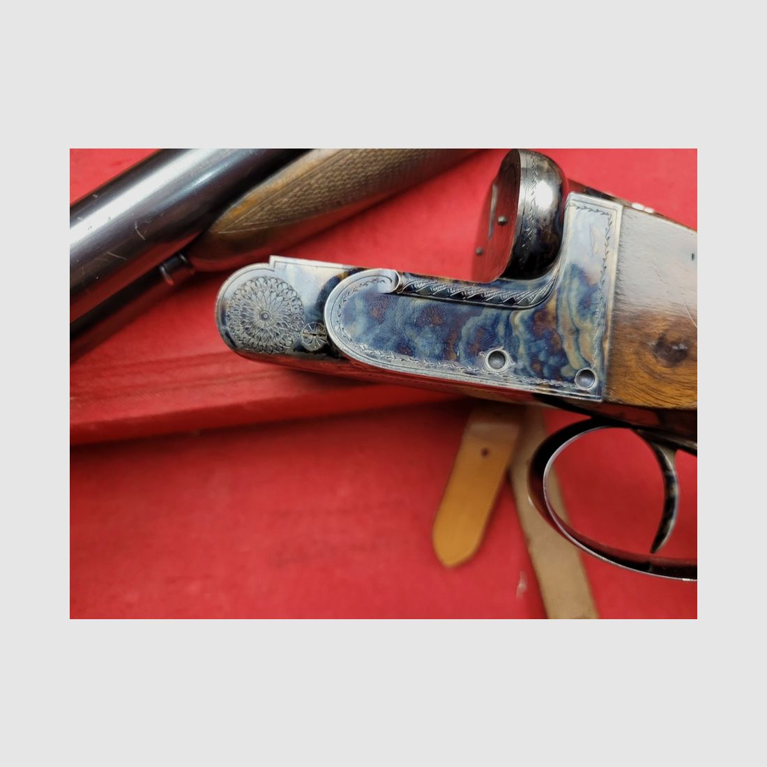 Luxuriöse Bockflinte Kaliber 12/70 – Läufe Jean Breuil im Halbblock – Herstellung Blondeau – Quasi neu – Sehr schöne Waffe, Bild 5 von 27