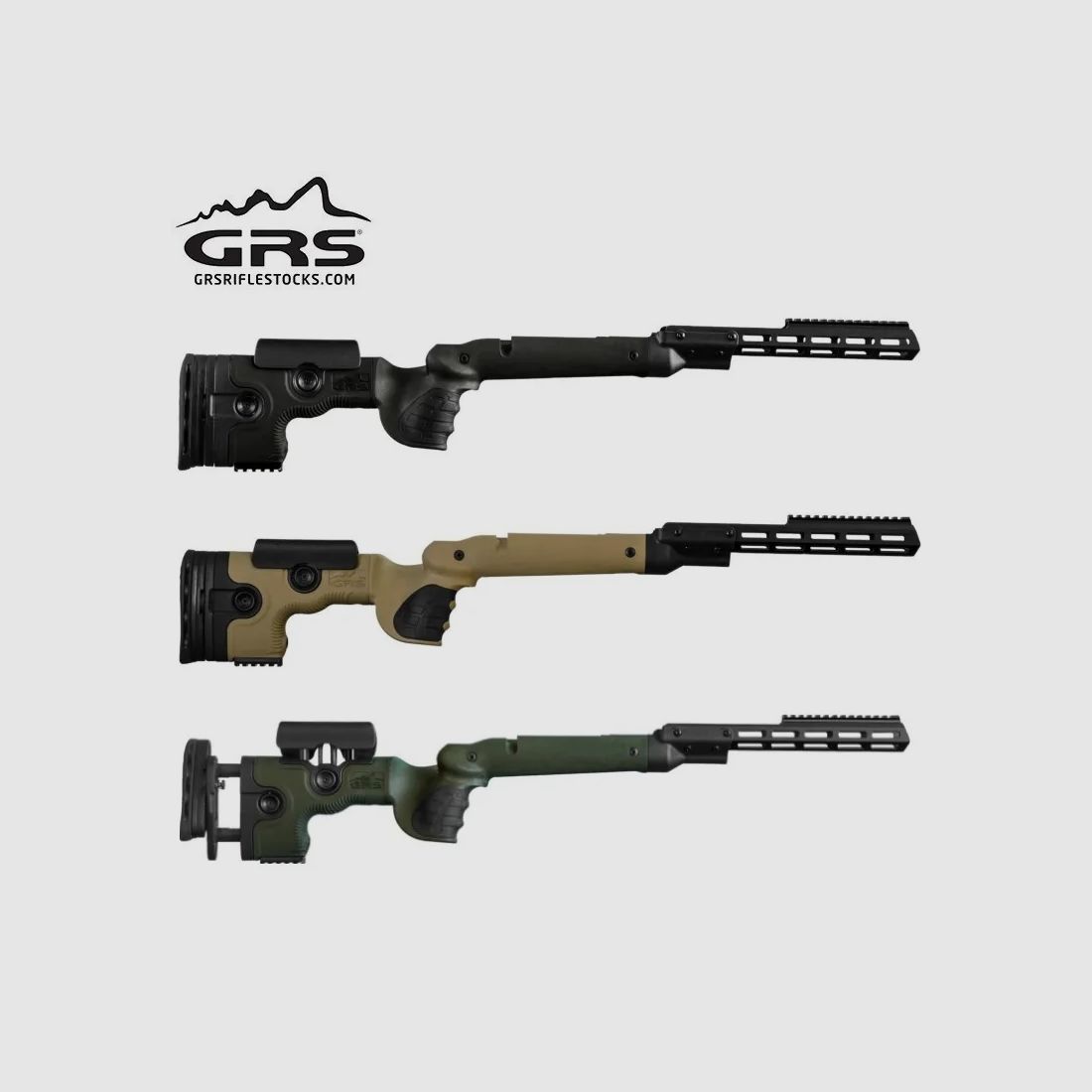 The GRS Warg is a stock designed for long range: shooters using front-mounted optics or high-mounted bipods.