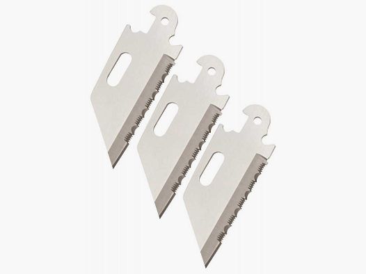 Cold Steel Click-N-Cut Ersatzklingen, Standard, Gezahnt, 3er Pack