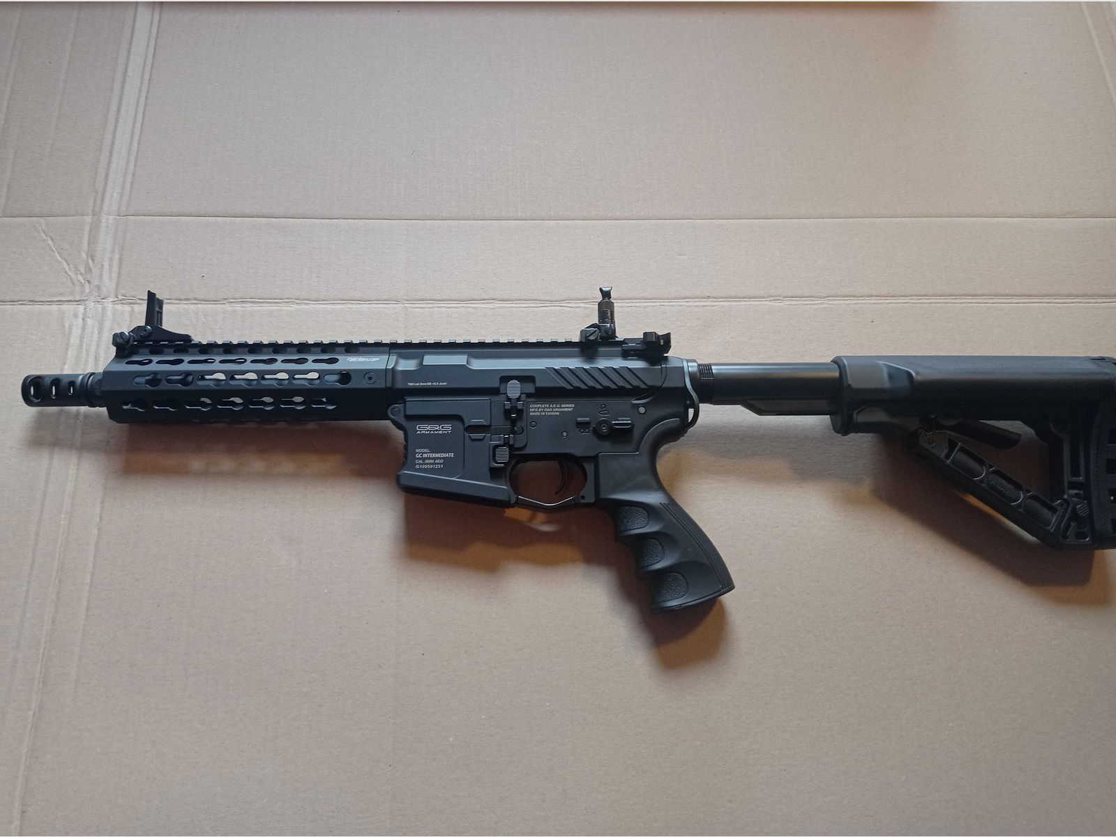 Airsoft AEG Gewehr G&G GC16 SR CQB 0,5J mit Zubehör
