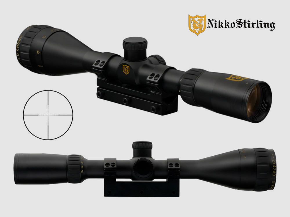 Nikko Stirling Zielfernrohr Gold Crown Airking 4-12x42 Half Mil-Dot, unbeleuchtet